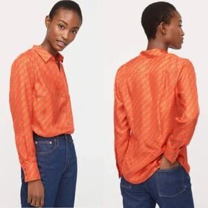 J. Crew collection Collection silk shirt red chains Size 12 heritage Preppy chic